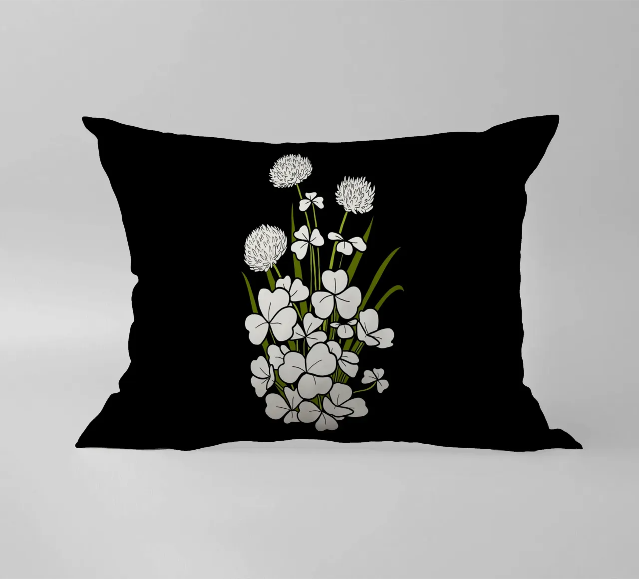 White shamrock cuscino da TijanaArtStudio88