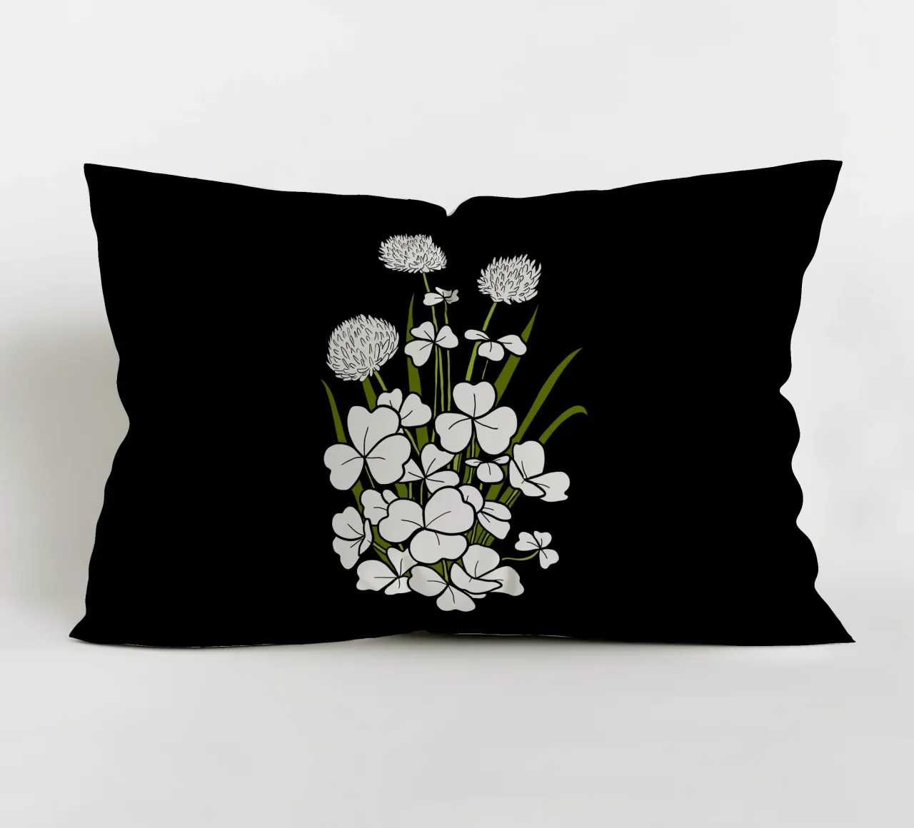 White shamrock cuscino da TijanaArtStudio88
