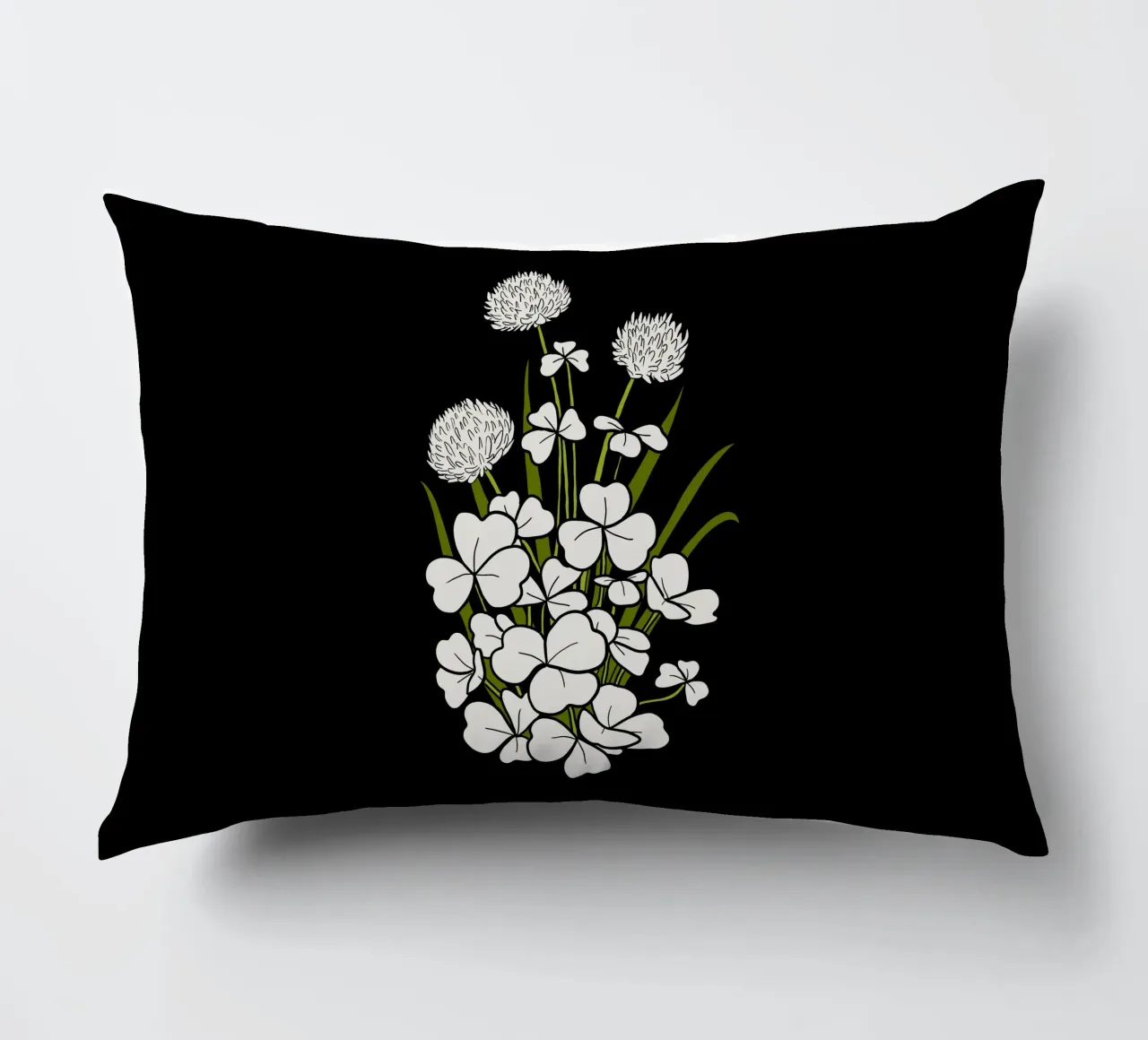 White shamrock cuscino da TijanaArtStudio88