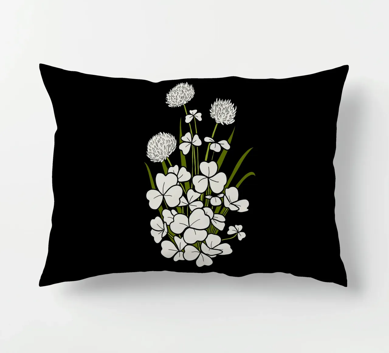 White shamrock cuscino da TijanaArtStudio88