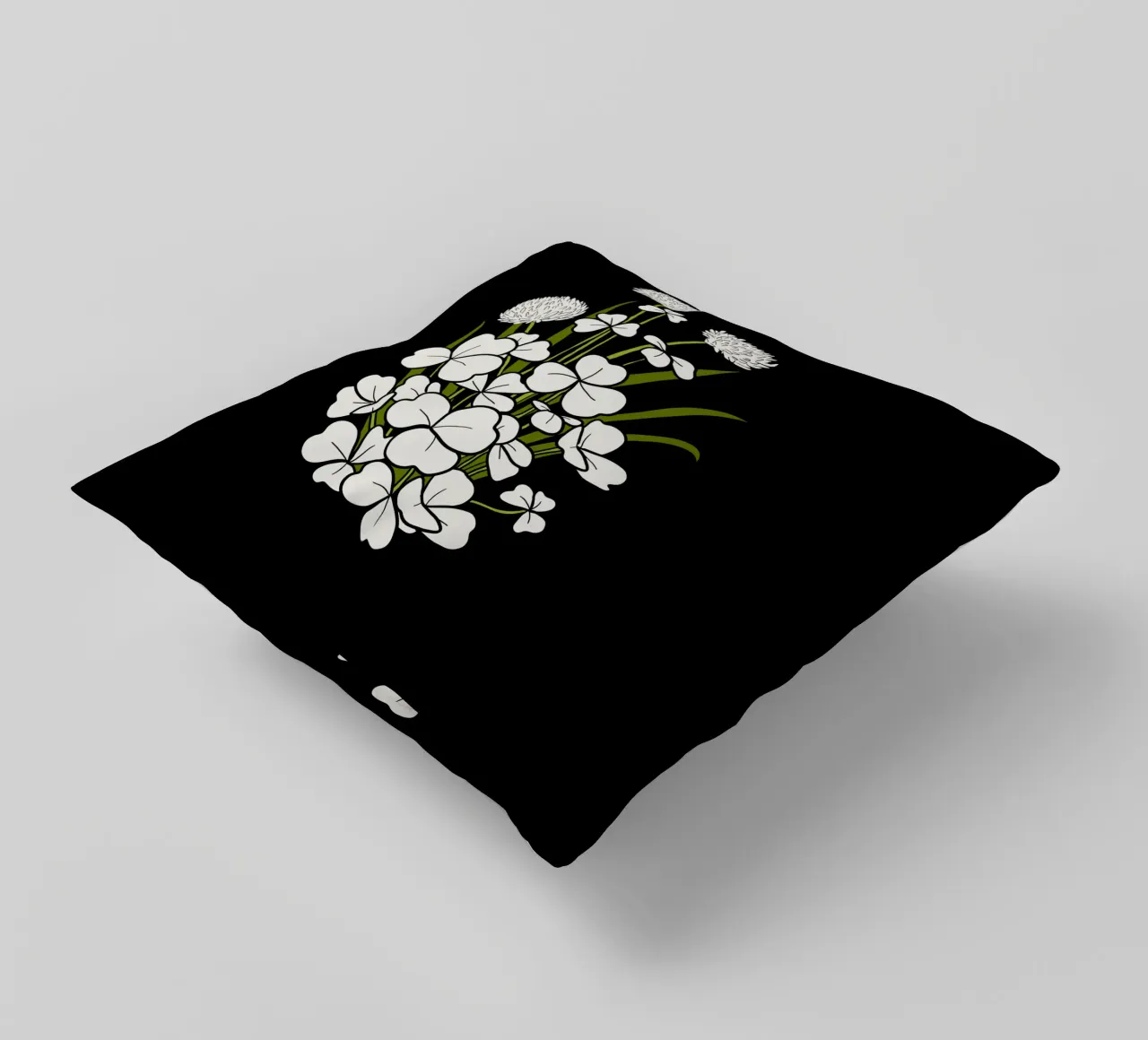 White shamrock cuscino da TijanaArtStudio88