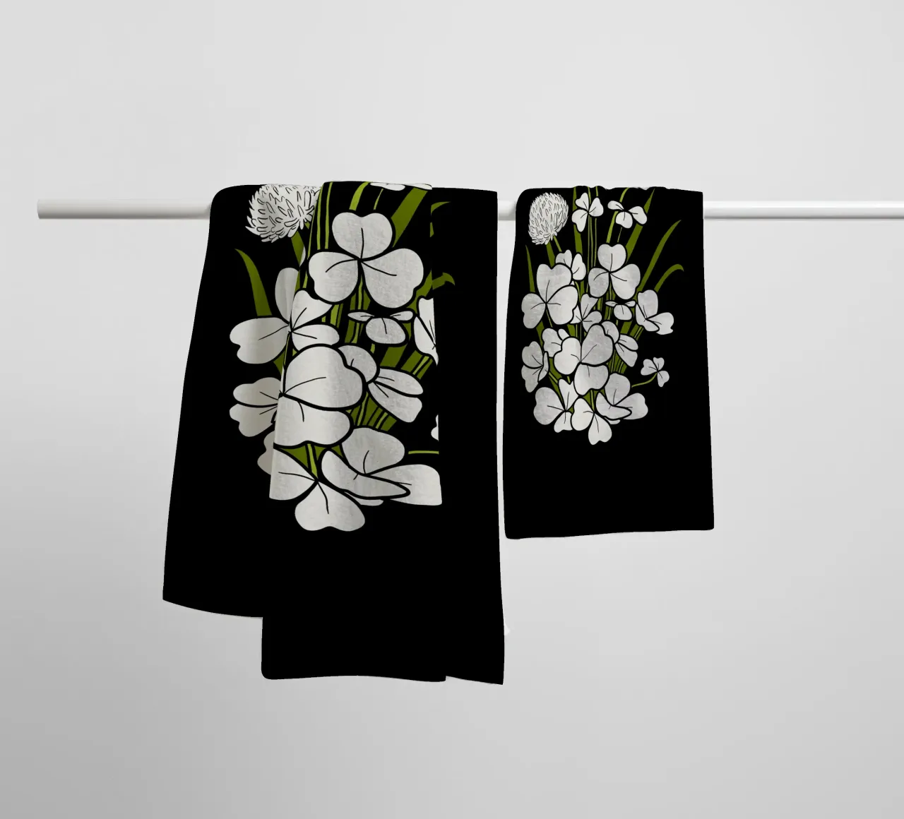 White shamrock asciugamano da bagno da TijanaArtStudio88