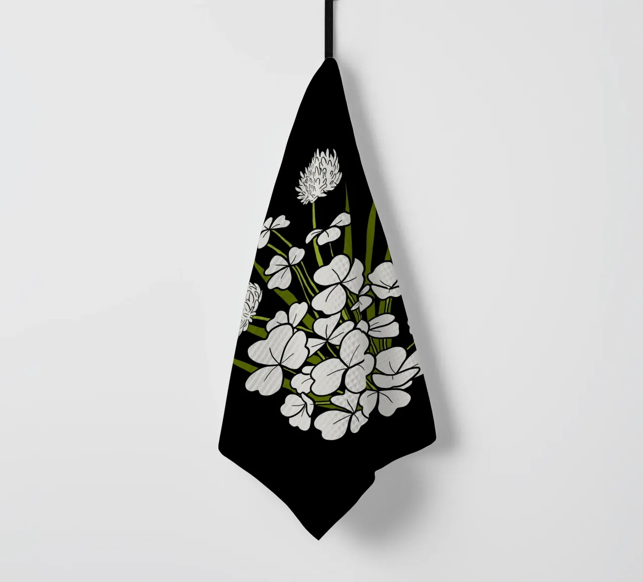 White shamrock canovaccio da cucina da TijanaArtStudio88
