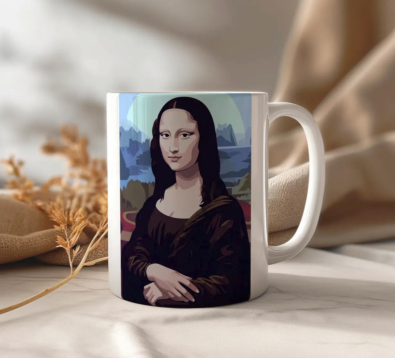 Mona lisa Vector tazza in ceramica da Musadad Shop