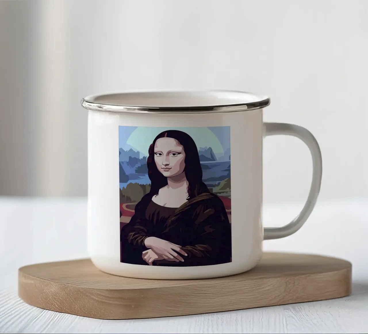 Mona lisa Vector tazza in smalto da Musadad Shop