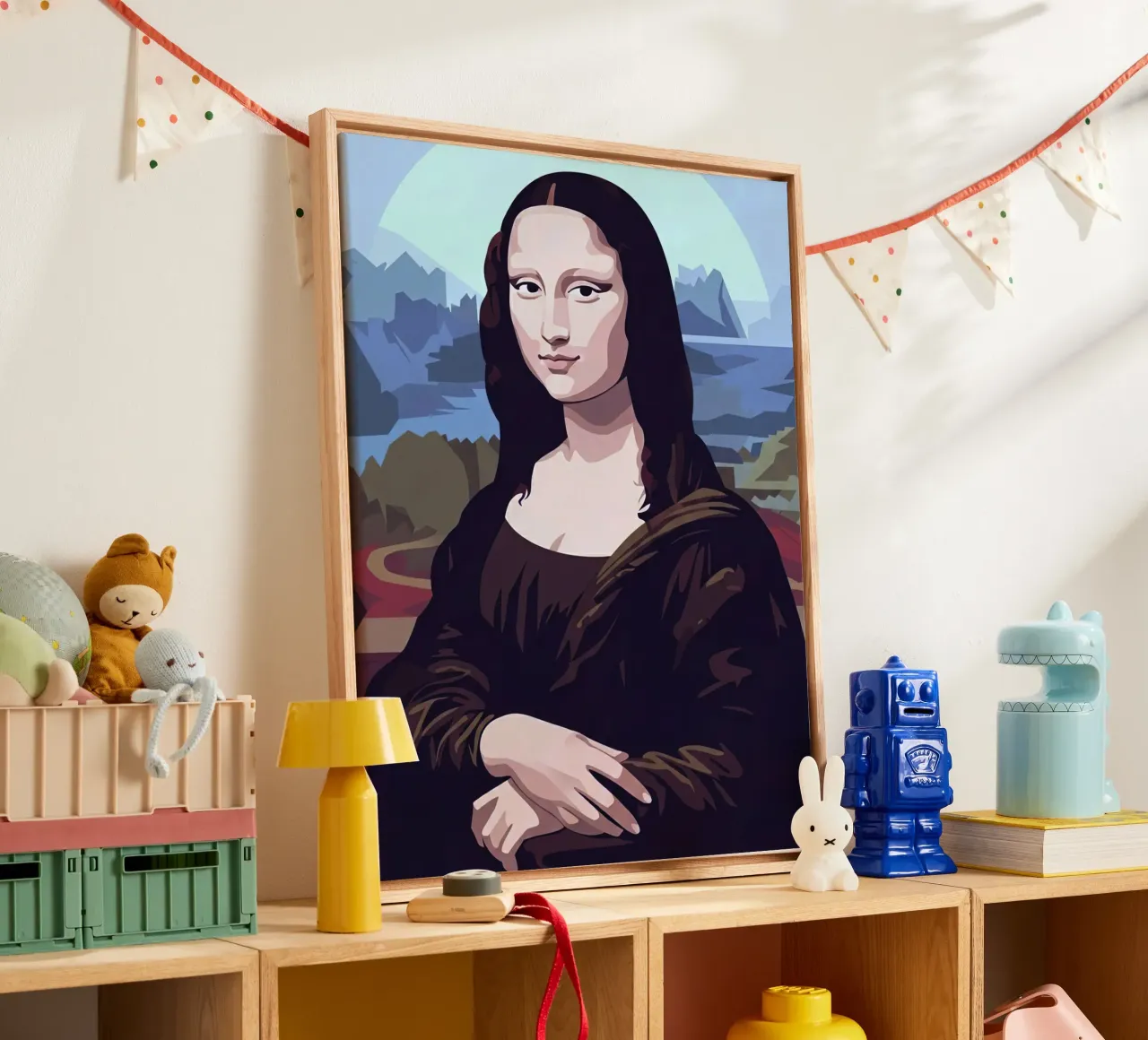 Mona lisa Vector tela con Cornice a cassetta da Musadad Shop