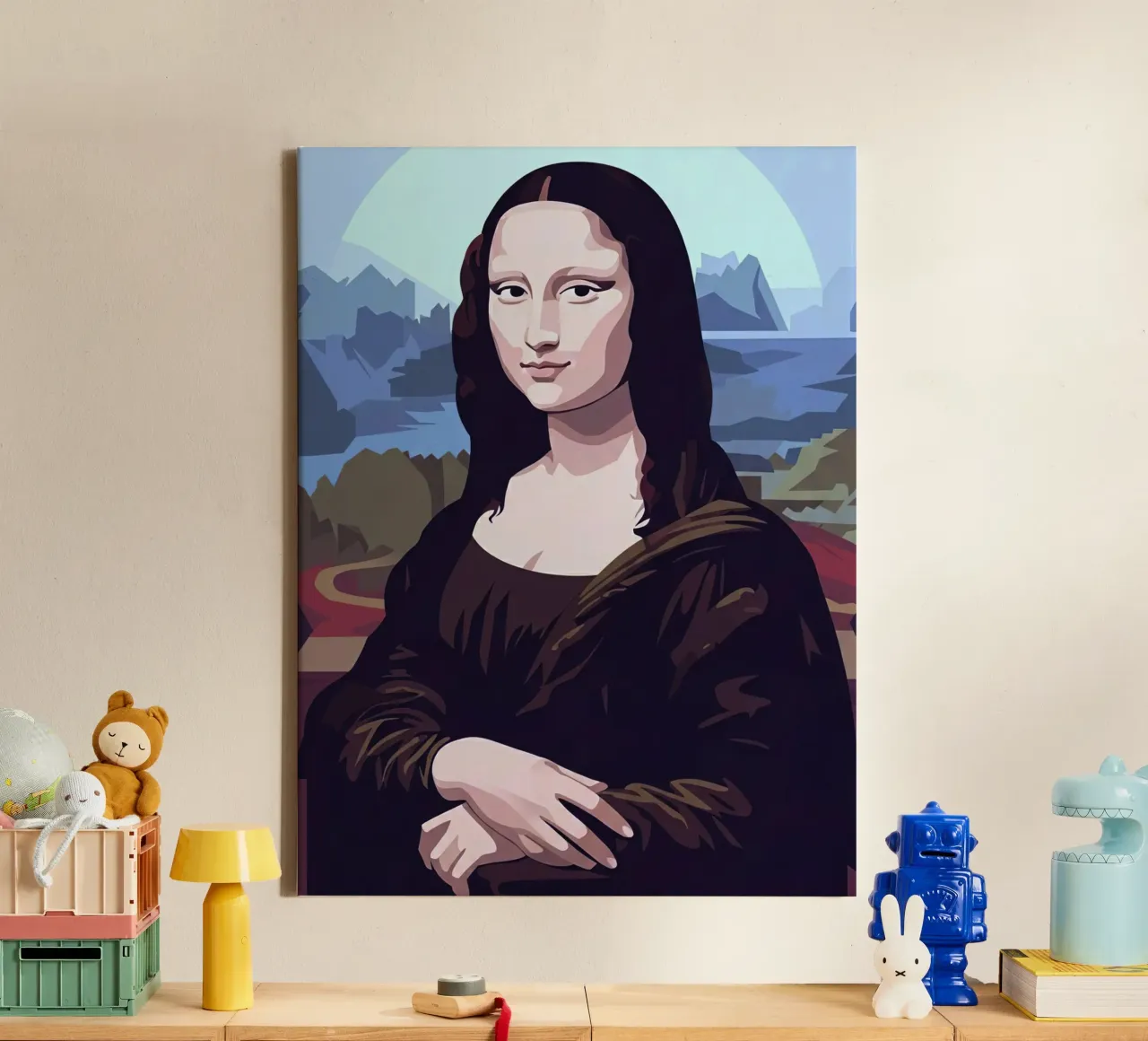 Mona lisa Vector tela con Cornice a cassetta da Musadad Shop