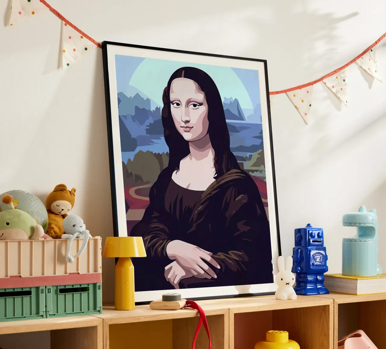 Mona lisa Vector poster con telaio in alluminio da Musadad Shop