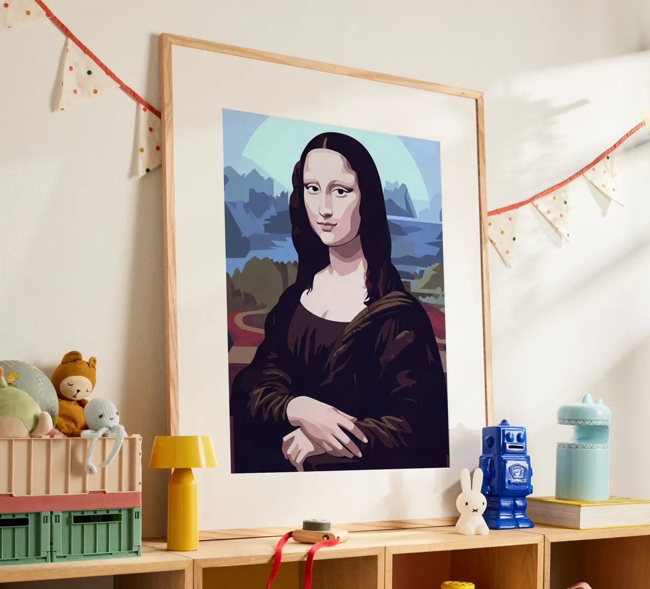 Mona lisa Vector poster con telaio in alluminio da Musadad Shop