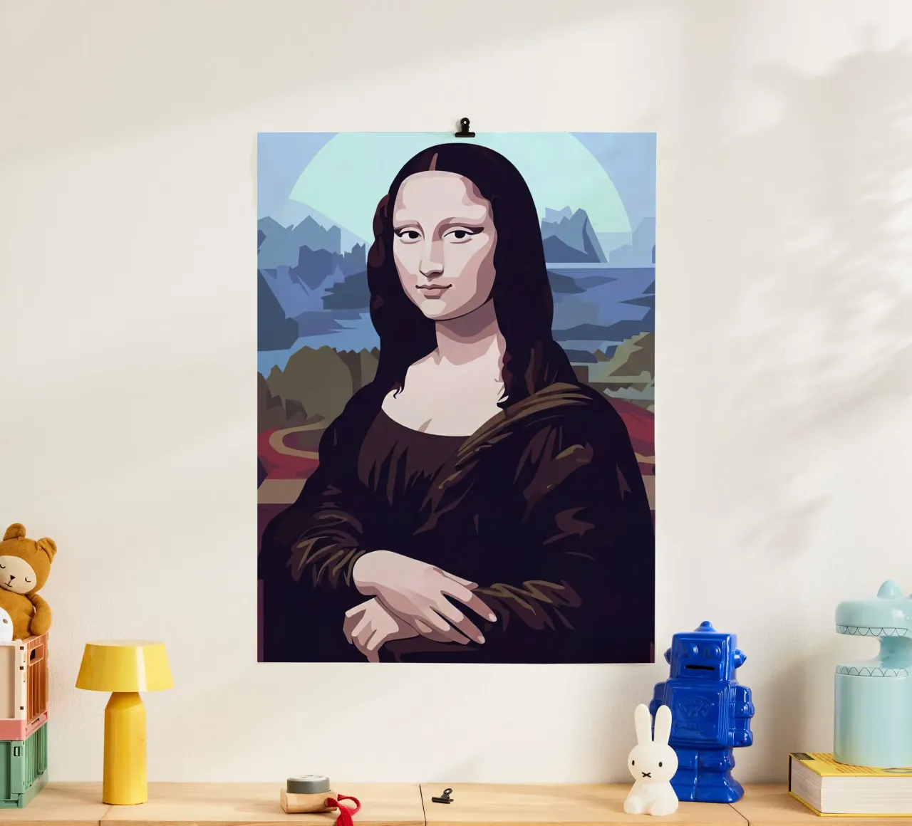 Mona lisa Vector poster con telaio in alluminio da Musadad Shop