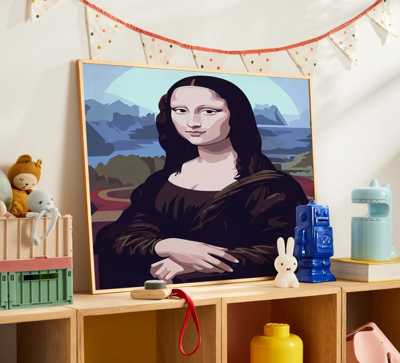 Mona lisa Vector poster con telaio in alluminio da Musadad Shop