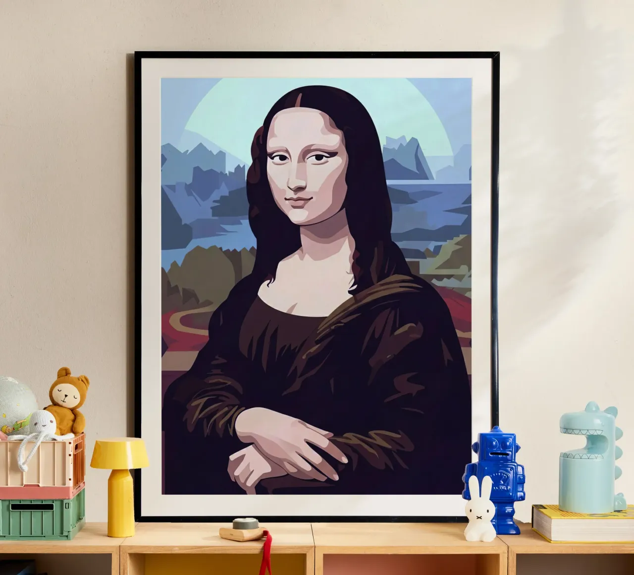 Mona lisa Vector poster con telaio in alluminio da Musadad Shop