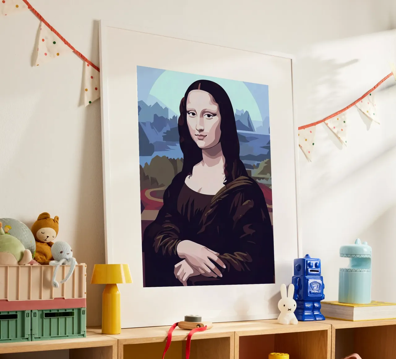 Mona lisa Vector poster con telaio in alluminio da Musadad Shop