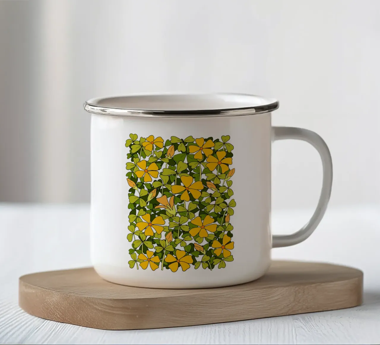 Shamrock with flowers tazza in smalto da TijanaArtStudio88