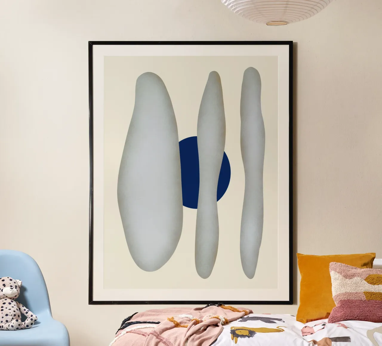 Modello liquido poster con telaio in legno da Little Dean