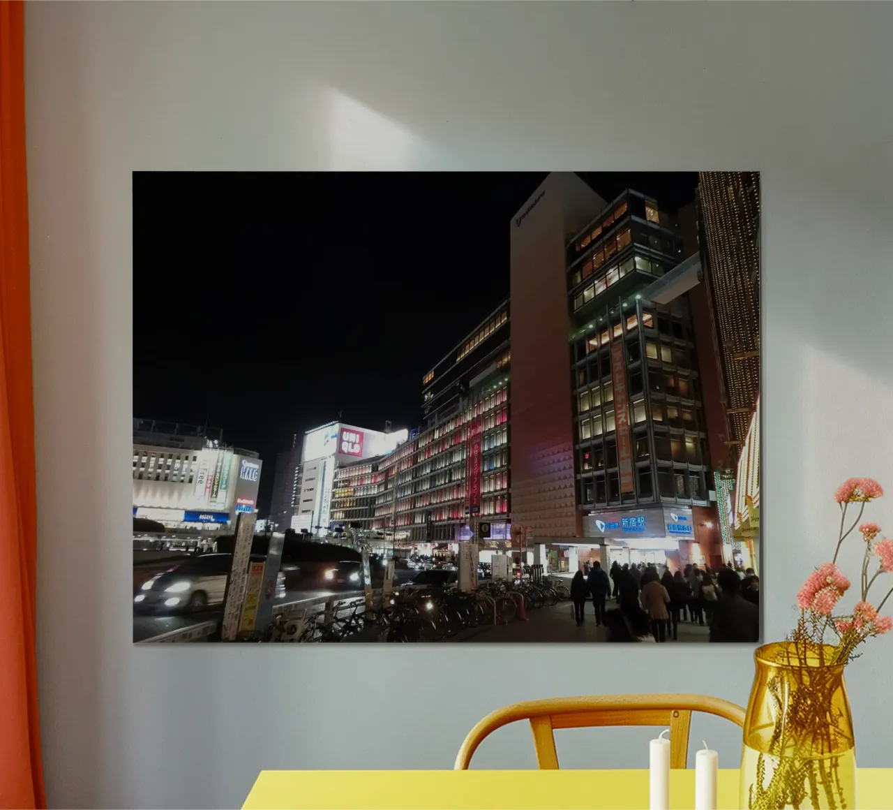 Shinjuku bei Nacht poster con telaio in plastica da dava