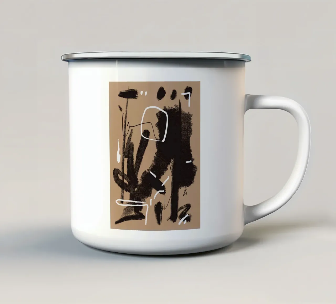 Colpi astratti 02 tazza in smalto da Little Dean
