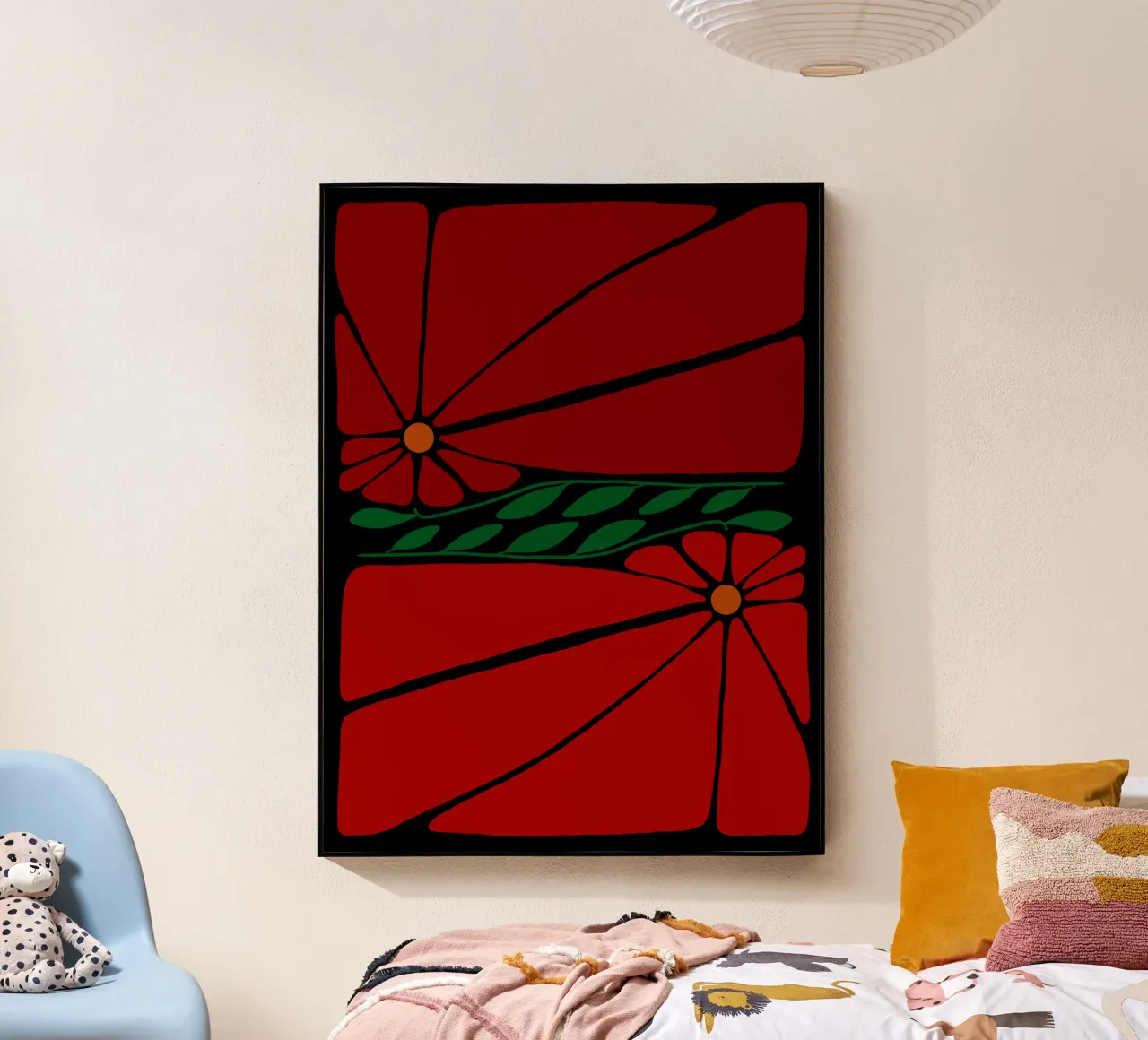 Red double large flower plexiglass da TijanaArtStudio88