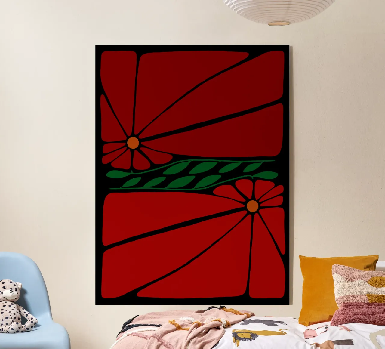 Red double large flower plexiglass da TijanaArtStudio88