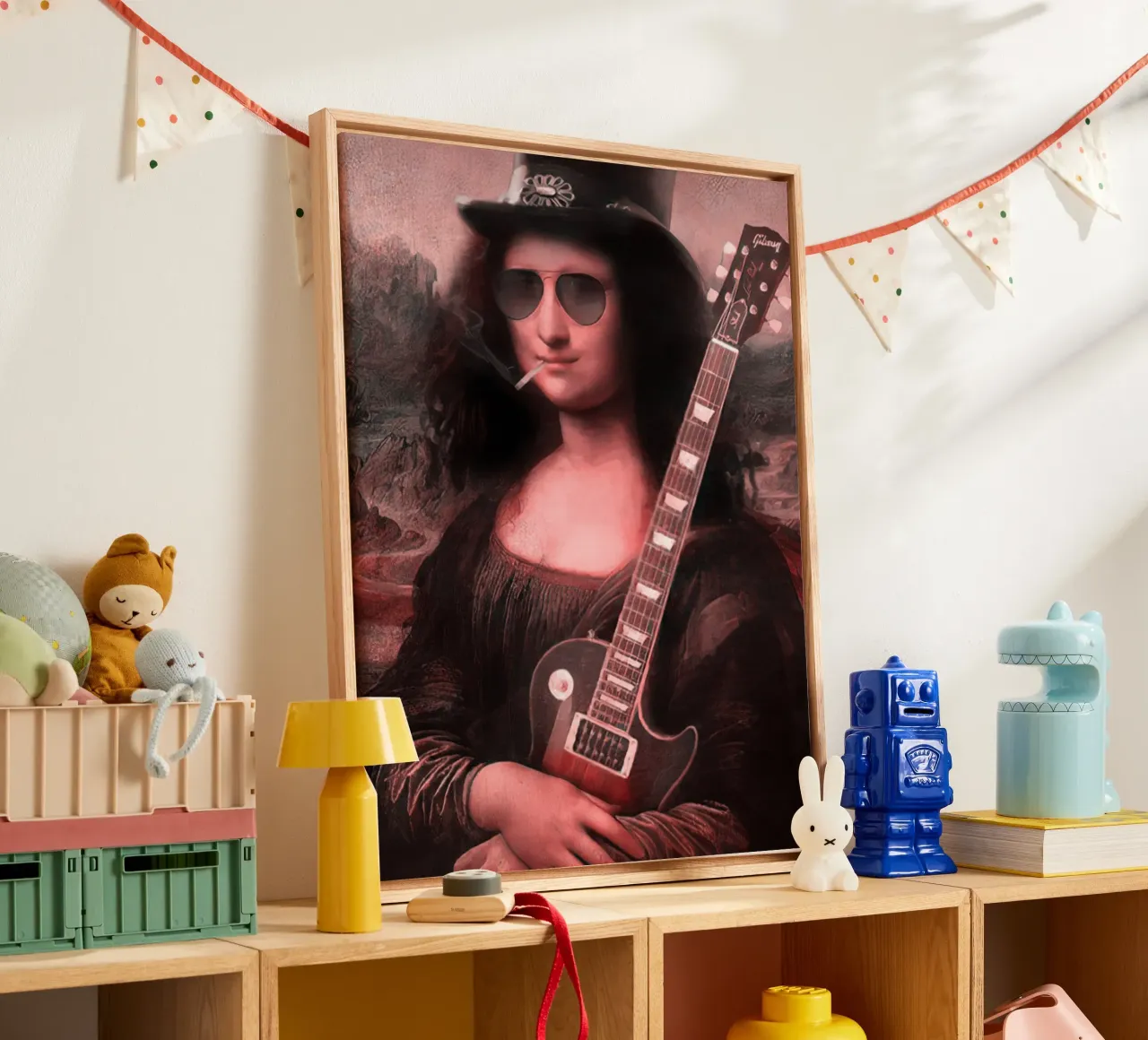 Mona lisa Slash tela con Cornice a cassetta da Musadad Shop