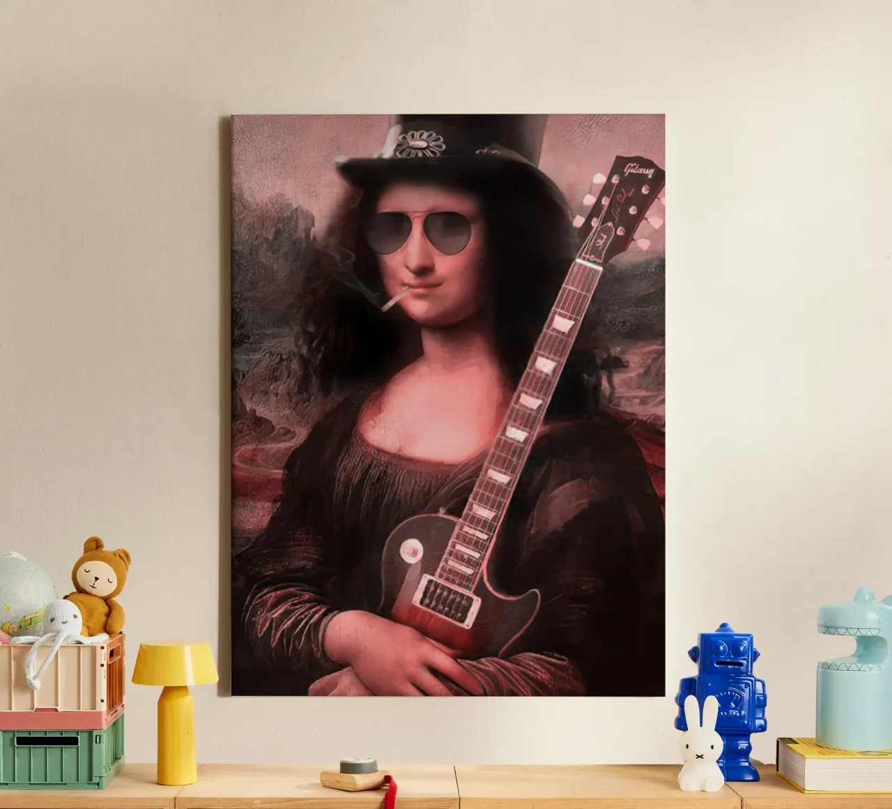 Mona lisa Slash tela con Cornice a cassetta da Musadad Shop