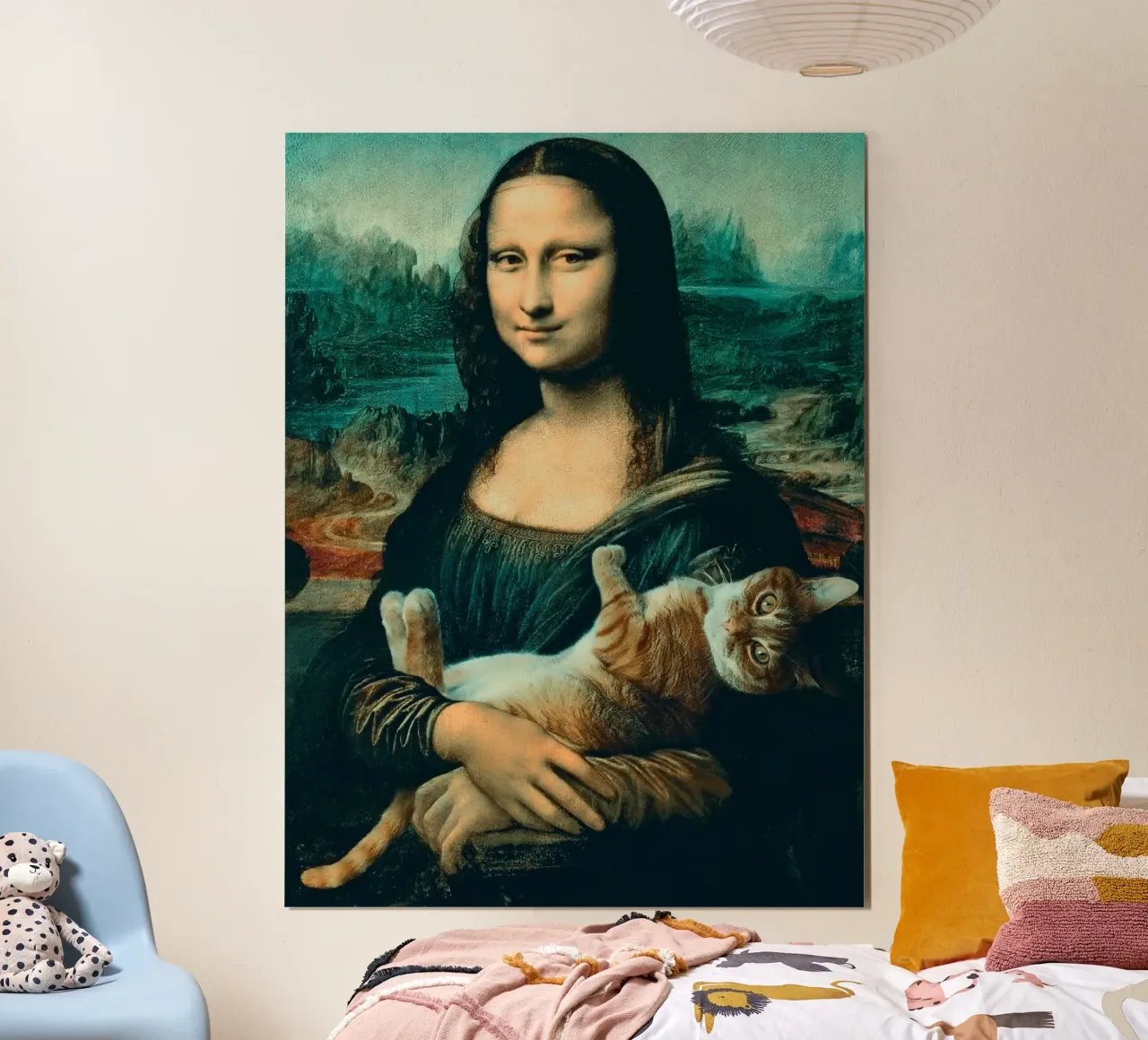 Mona lisa Cat poster da Musadad Shop