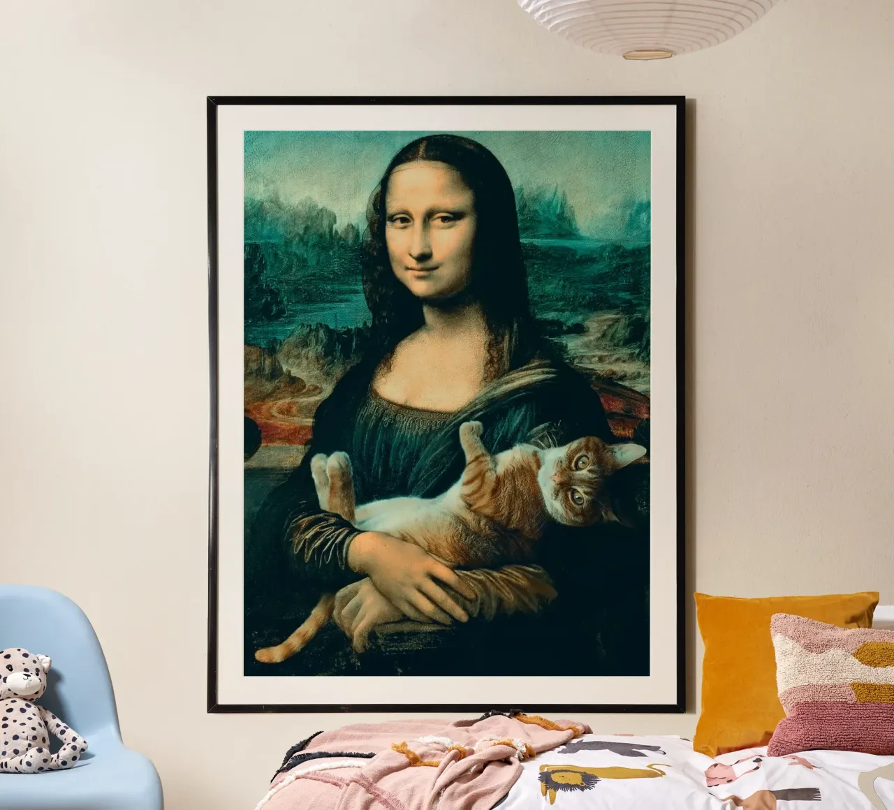 Mona lisa Cat poster da Musadad Shop