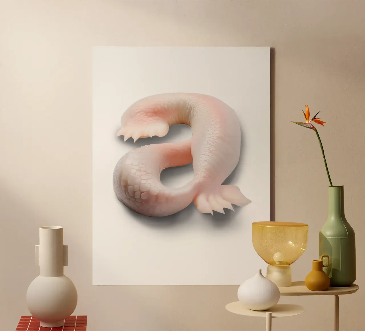 a - axolotl canvas by The True Type