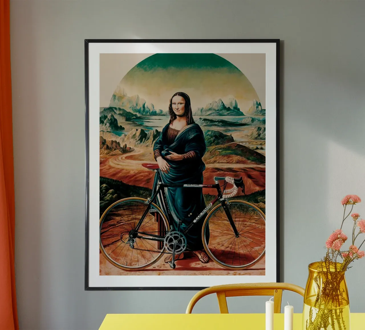 Mona lisa Bicycle poster con telaio in plastica da Musadad Shop