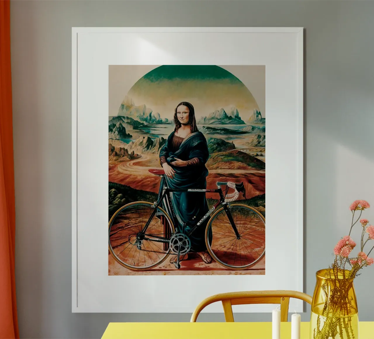 Mona lisa Bicycle poster con telaio in plastica da Musadad Shop