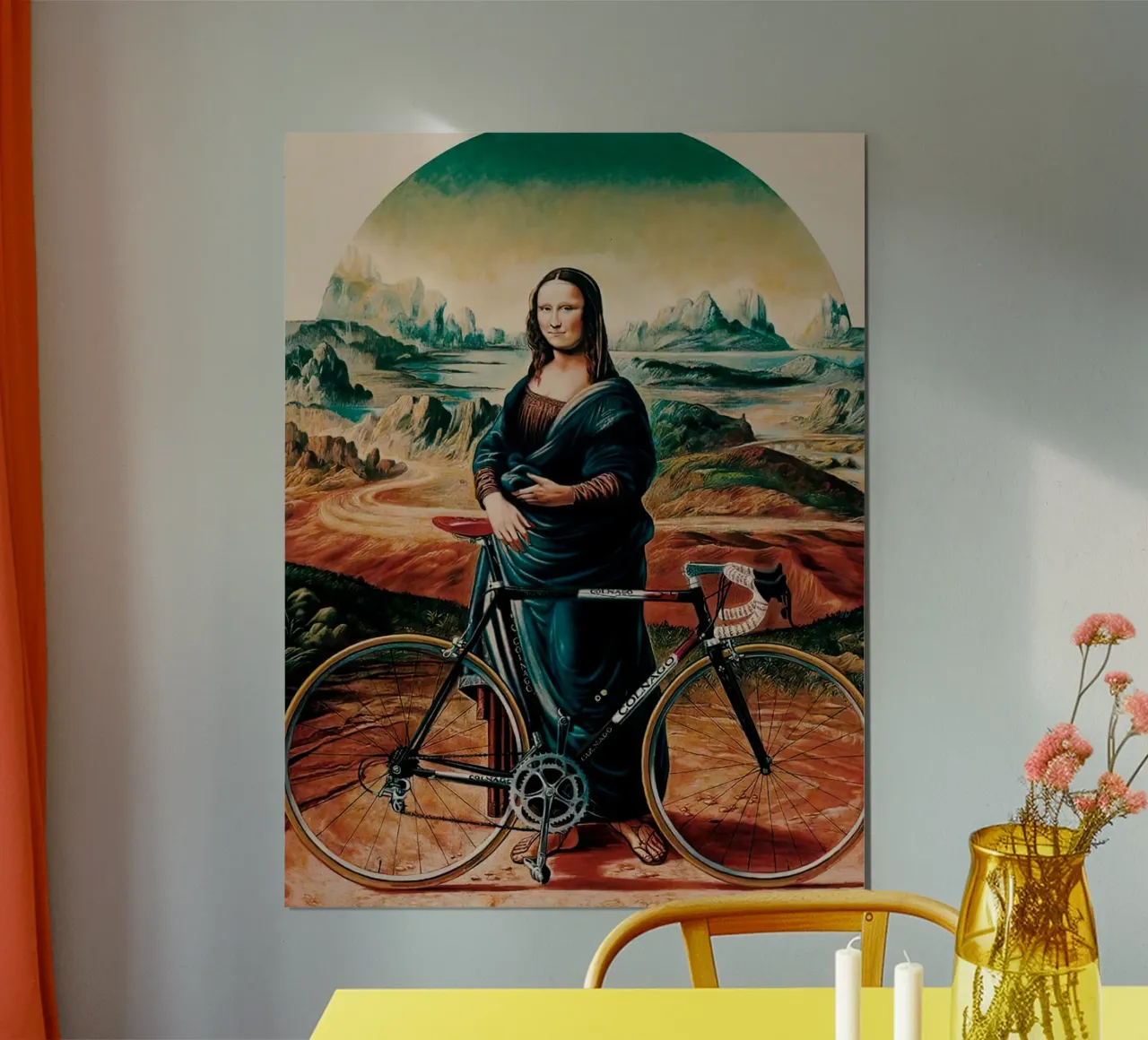 Mona lisa Bicycle poster con telaio in plastica da Musadad Shop