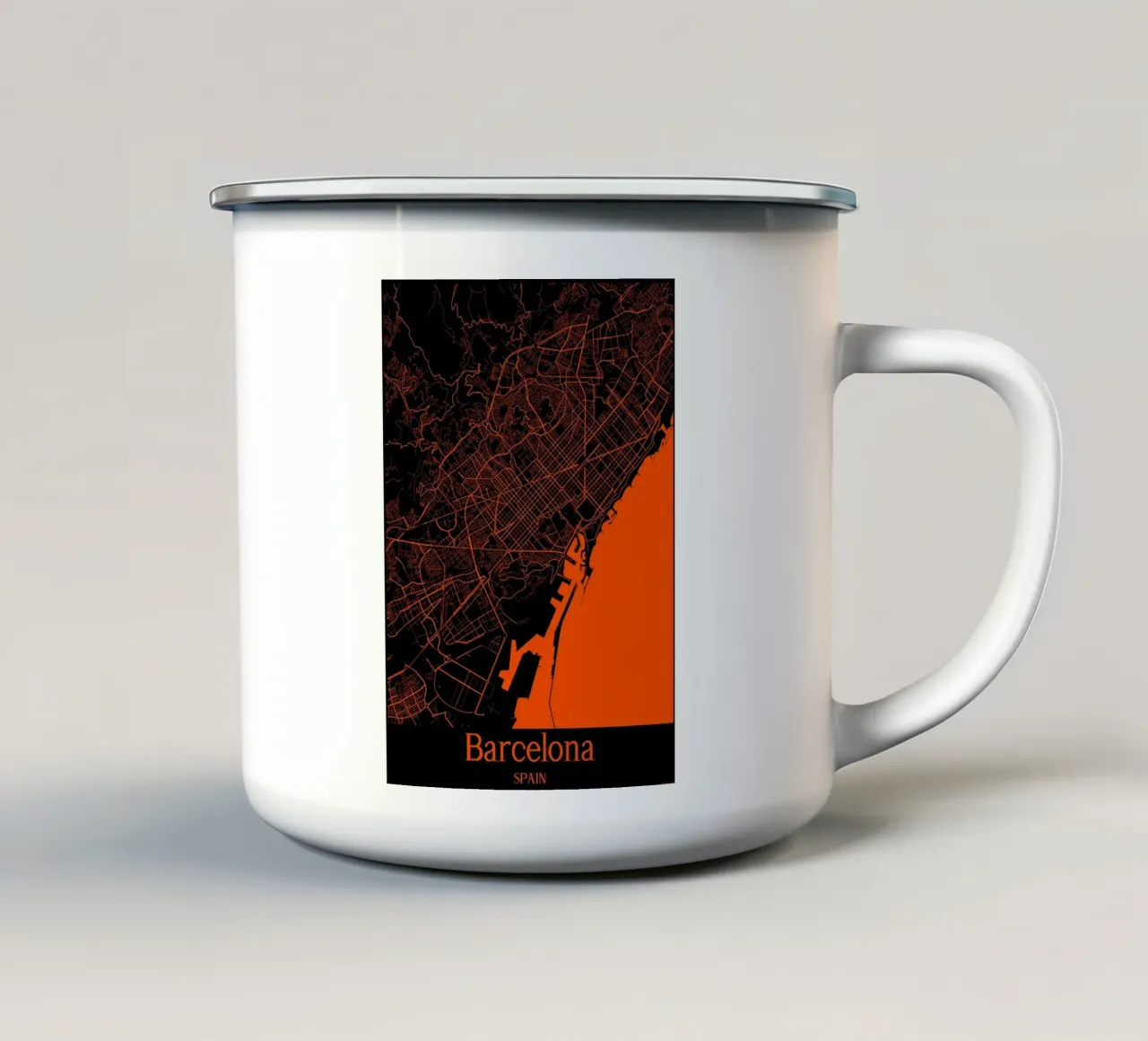 Barcelona tazza in smalto da MiMap