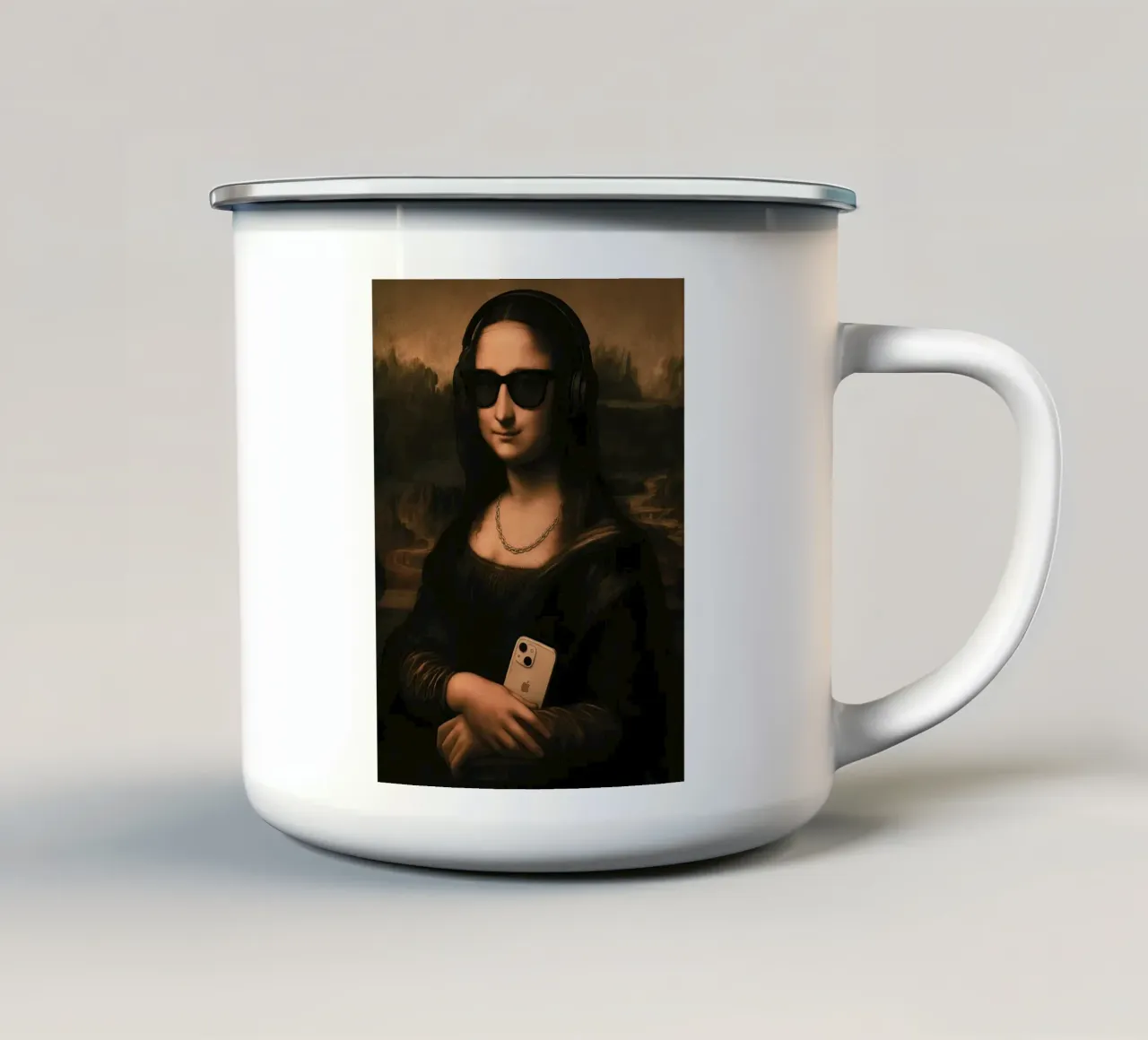 Mona lisa Funky tazza in smalto da Musadad Shop