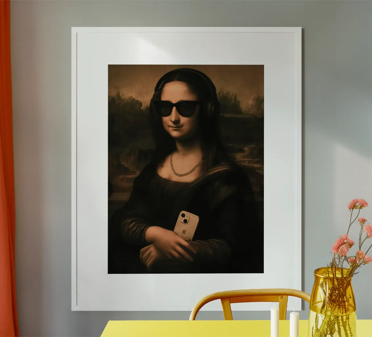 Mona lisa Funky poster con telaio in plastica da Musadad Shop