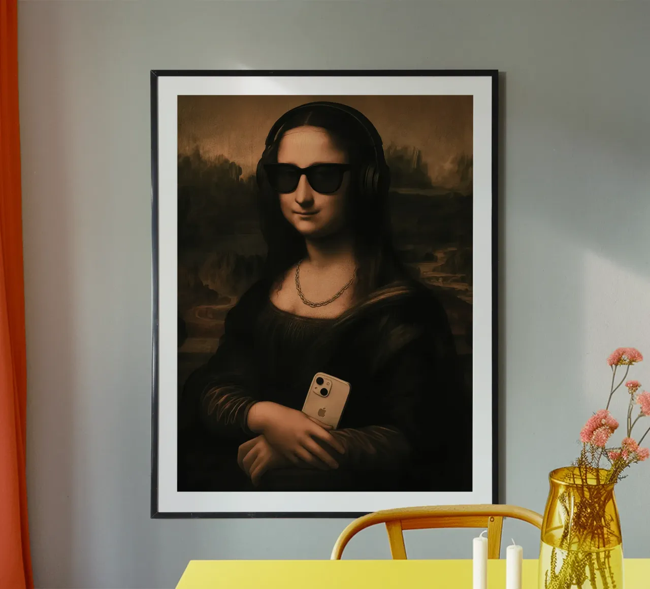 Mona lisa Funky poster con telaio in plastica da Musadad Shop