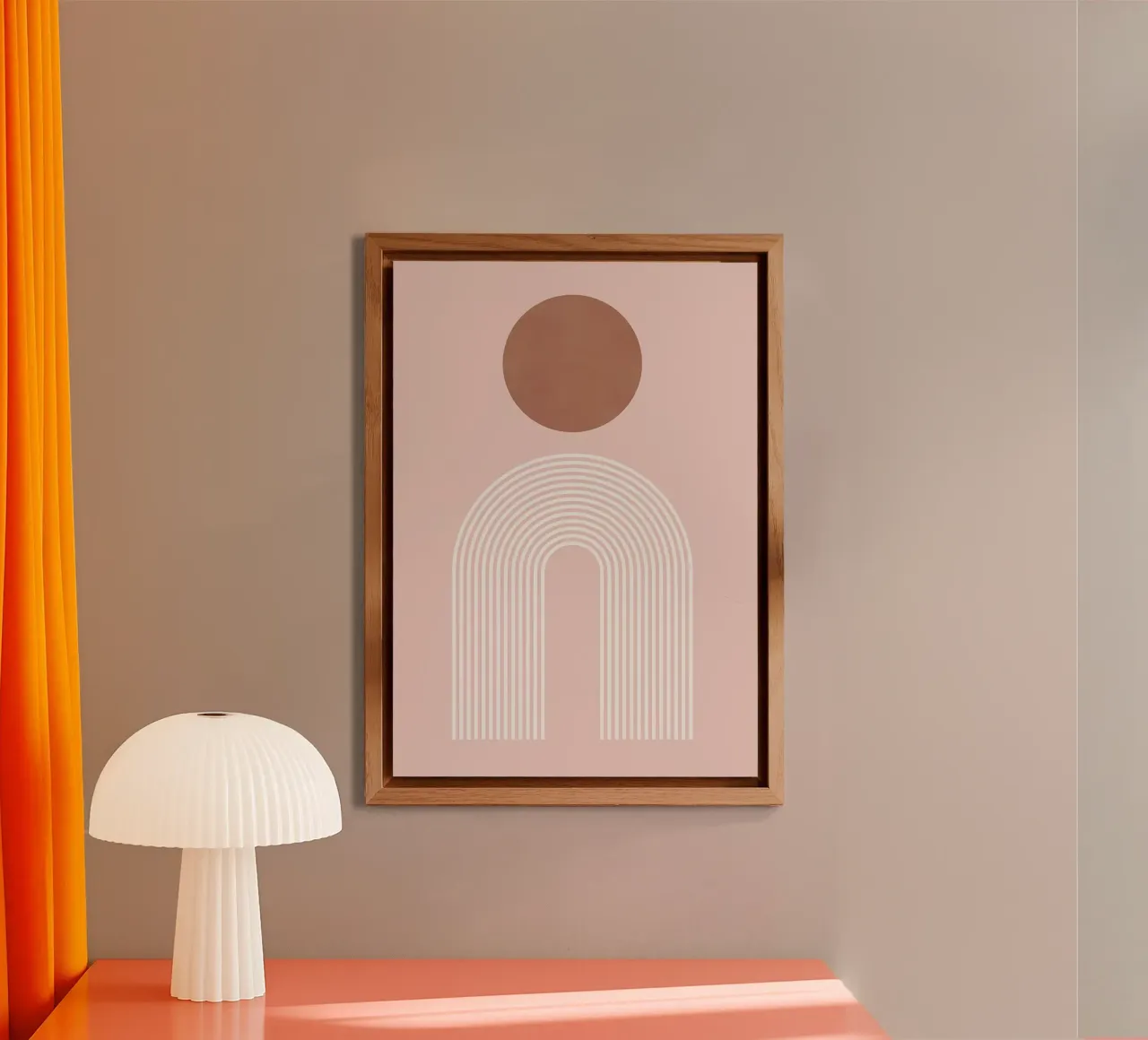 cerchio arco linee curve rosa marrone alluminio dibond da Patrick M Gerber