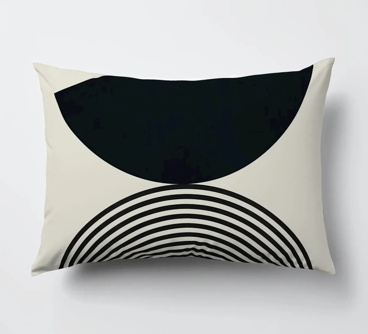 cerchio semicerchio forme geometriche in bianco e nero cuscino da Patrick M Gerber