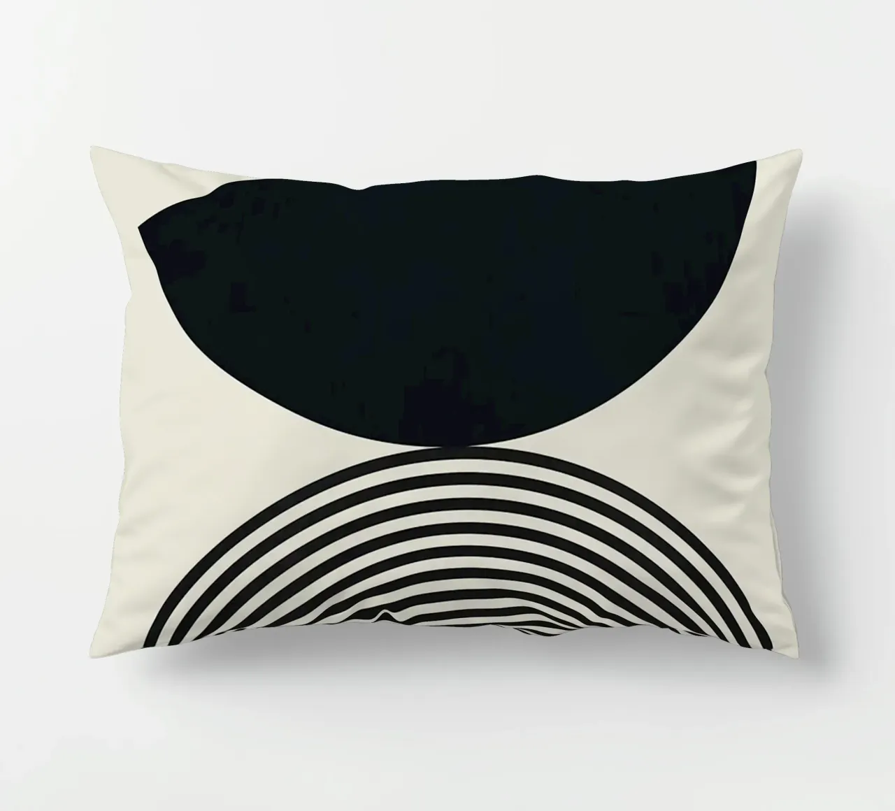 cerchio semicerchio forme geometriche in bianco e nero cuscino da Patrick M Gerber