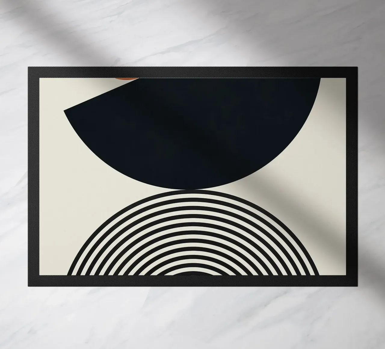 cerchio semicerchio forme geometriche in bianco e nero zerbino da Patrick M Gerber