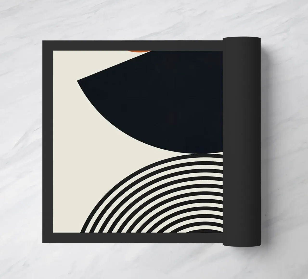 cerchio semicerchio forme geometriche in bianco e nero zerbino da Patrick M Gerber