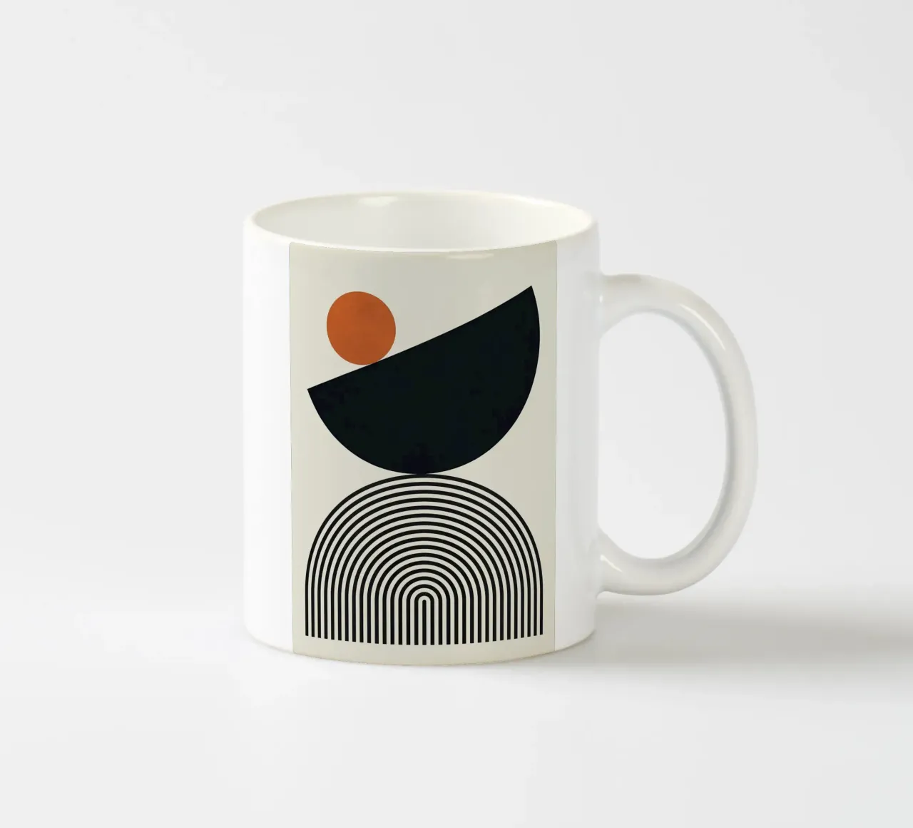 cerchio semicerchio forme geometriche in bianco e nero tazza in ceramica da Patrick M Gerber