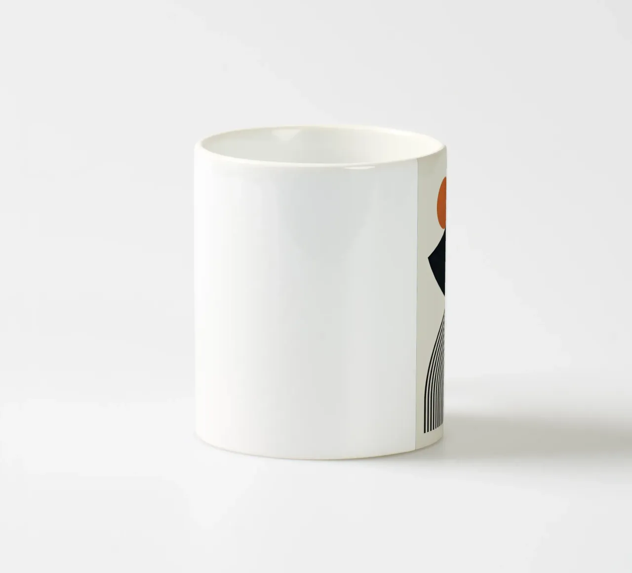 cerchio semicerchio forme geometriche in bianco e nero tazza in ceramica da Patrick M Gerber