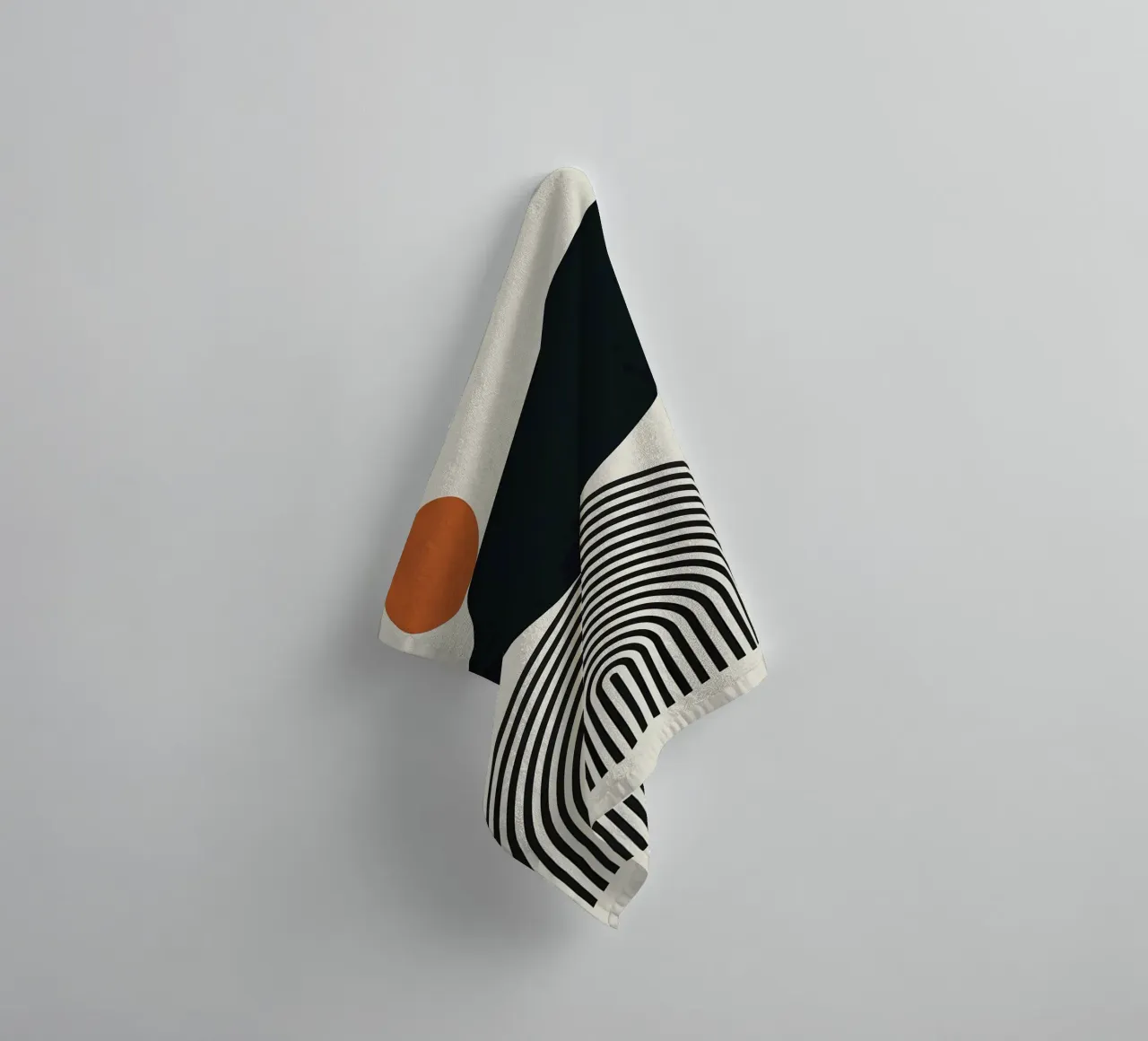 cerchio semicerchio forme geometriche in bianco e nero asciugamano da bagno da Patrick M Gerber