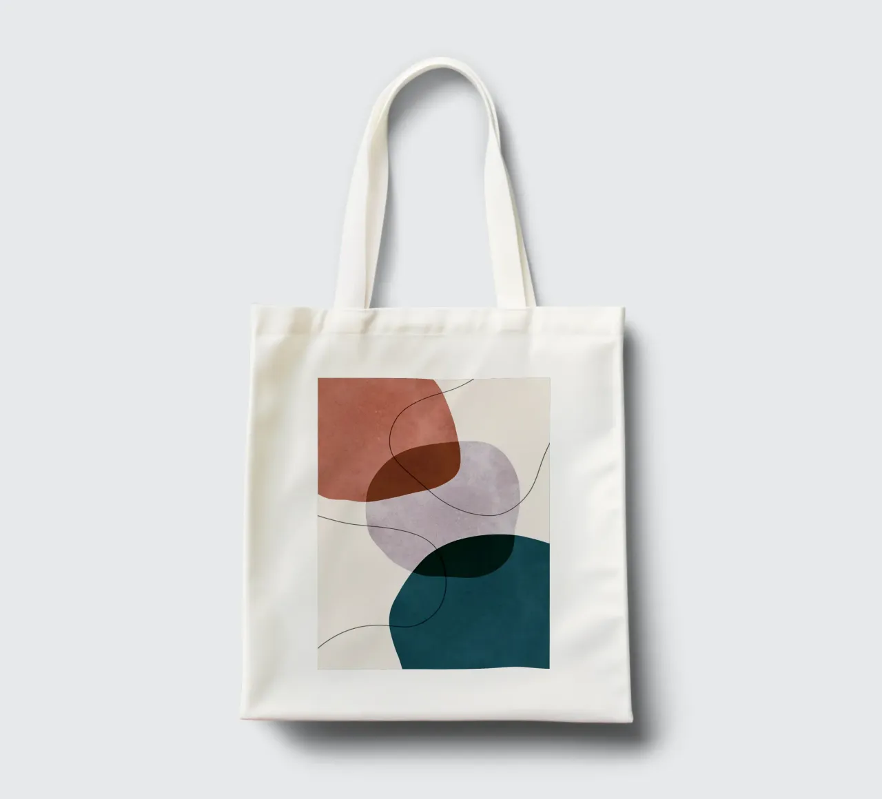 forme astratte sovrapposte forme geometriche linee curve borsa in juta da Patrick M Gerber