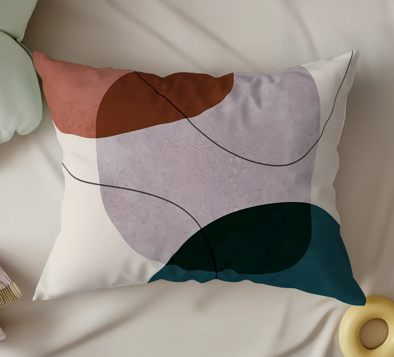 forme astratte sovrapposte forme geometriche linee curve cuscino da Patrick M Gerber
