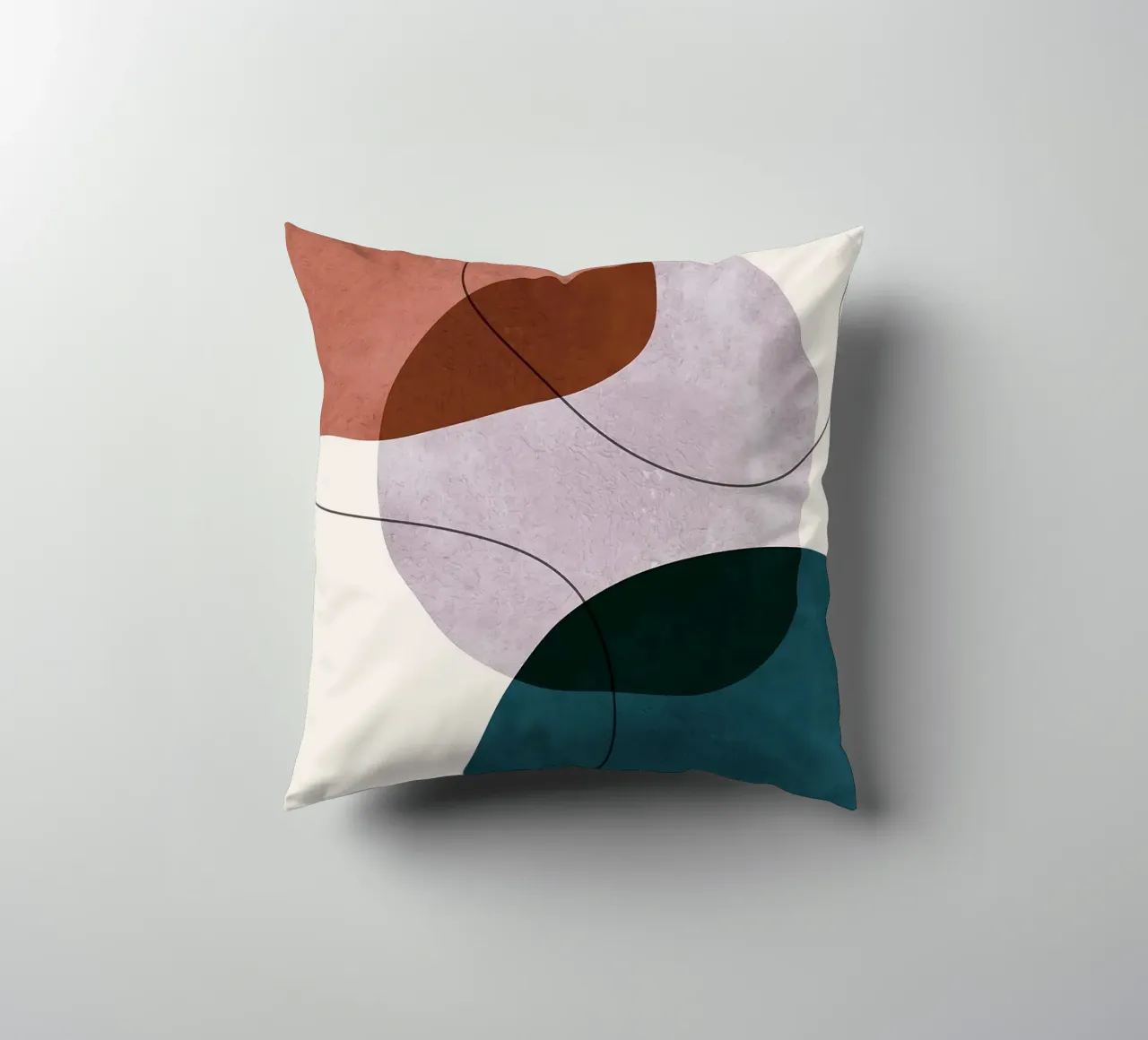 forme astratte sovrapposte forme geometriche linee curve cuscino da Patrick M Gerber