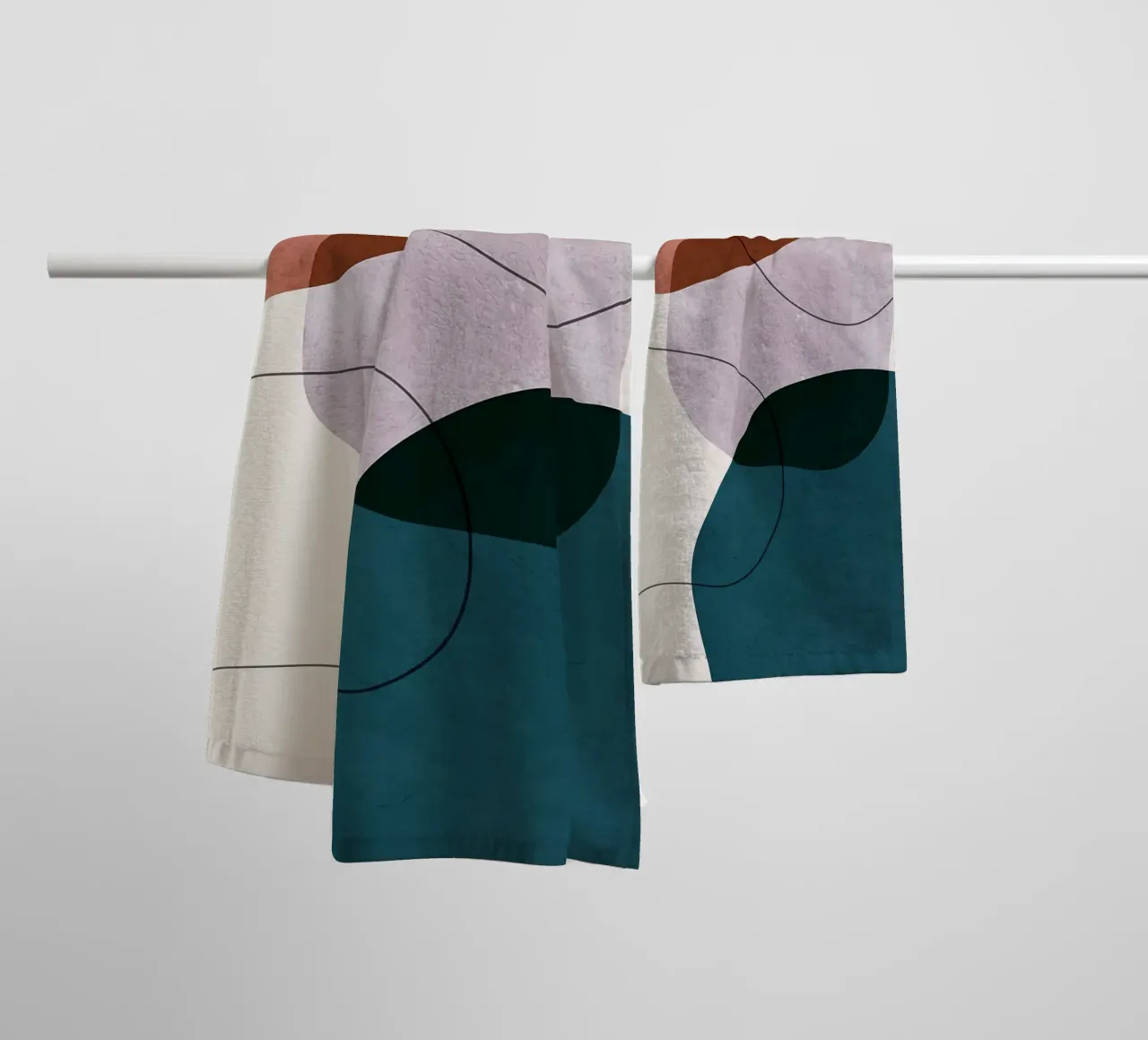 forme astratte sovrapposte forme geometriche linee curve asciugamano da bagno da Patrick M Gerber