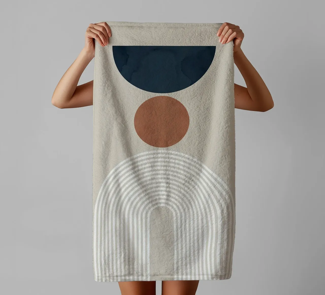 geometric shapes semicircle circle arch overlapping shapes towel by Patrick M Gerber
