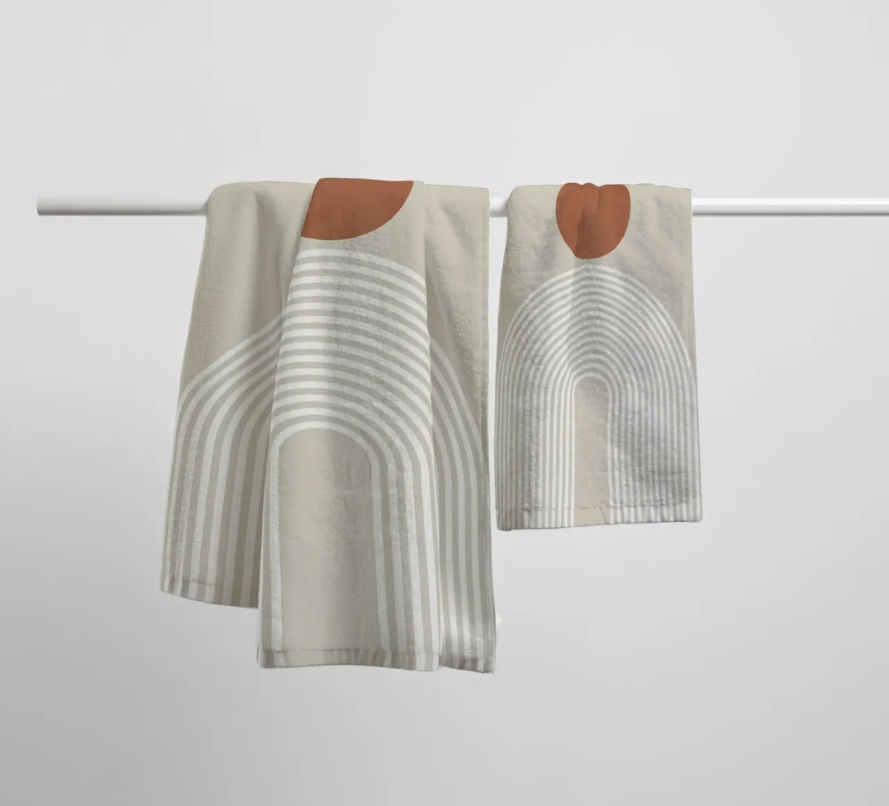 geometric shapes semicircle circle arch overlapping shapes towel by Patrick M Gerber