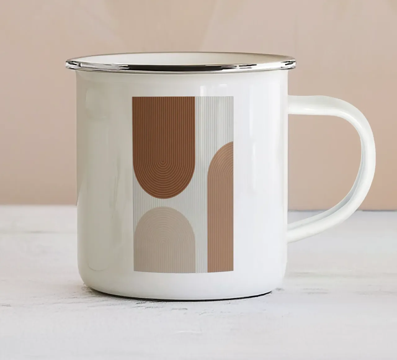 archi strisce linee verticali forme geometriche linee curve tazza in smalto da Patrick M Gerber